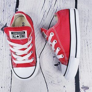 Converse All Star Low Top Infant Shoes Red Size 7
